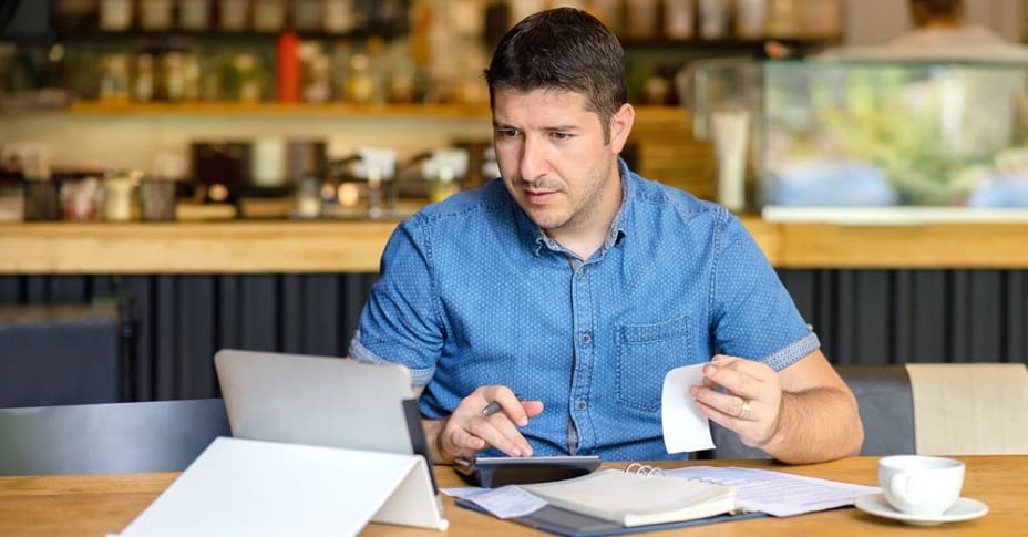 business owner reviewing expenses