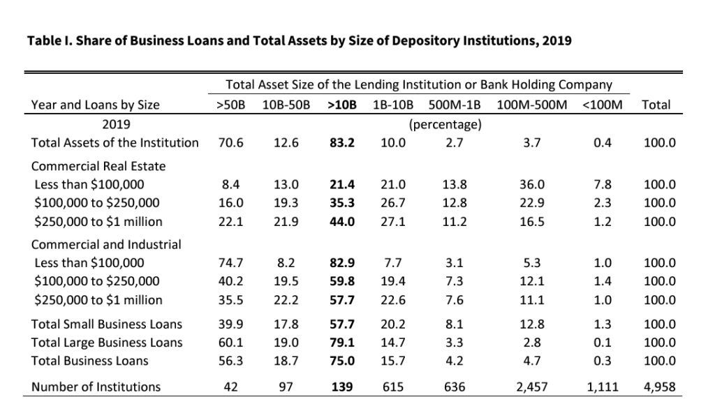 Small Business Loans by Institution Size