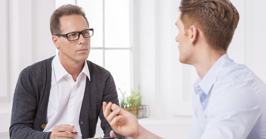 two men meeting