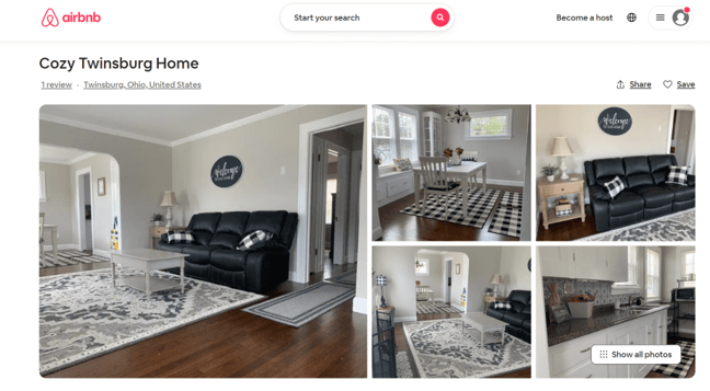 Master lease example: Airbnb listing