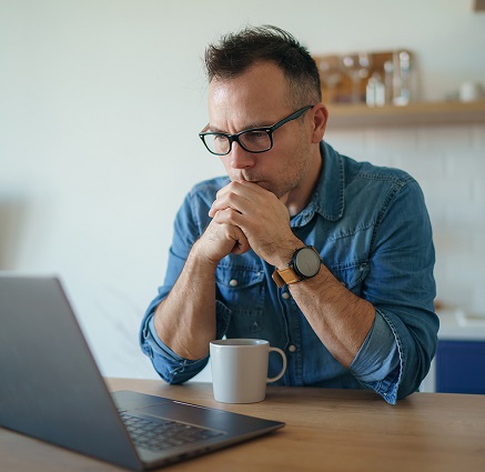 Man reviewing investment strategy