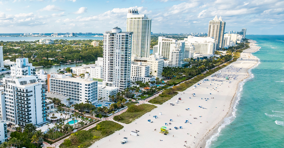 An image of beachside condo buildings