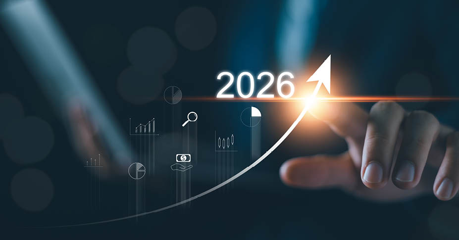 Chart with upward arrow and 